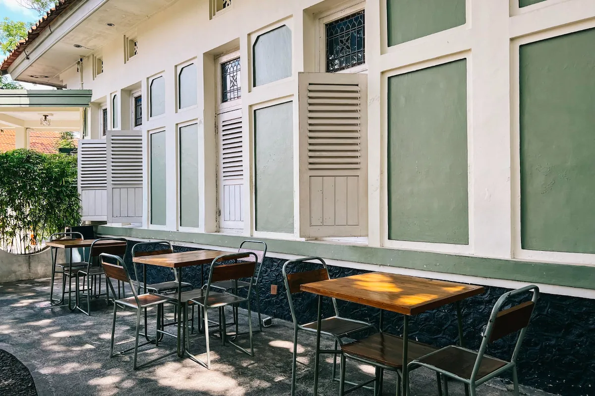 Minimalist Cafe Design in Front of the House